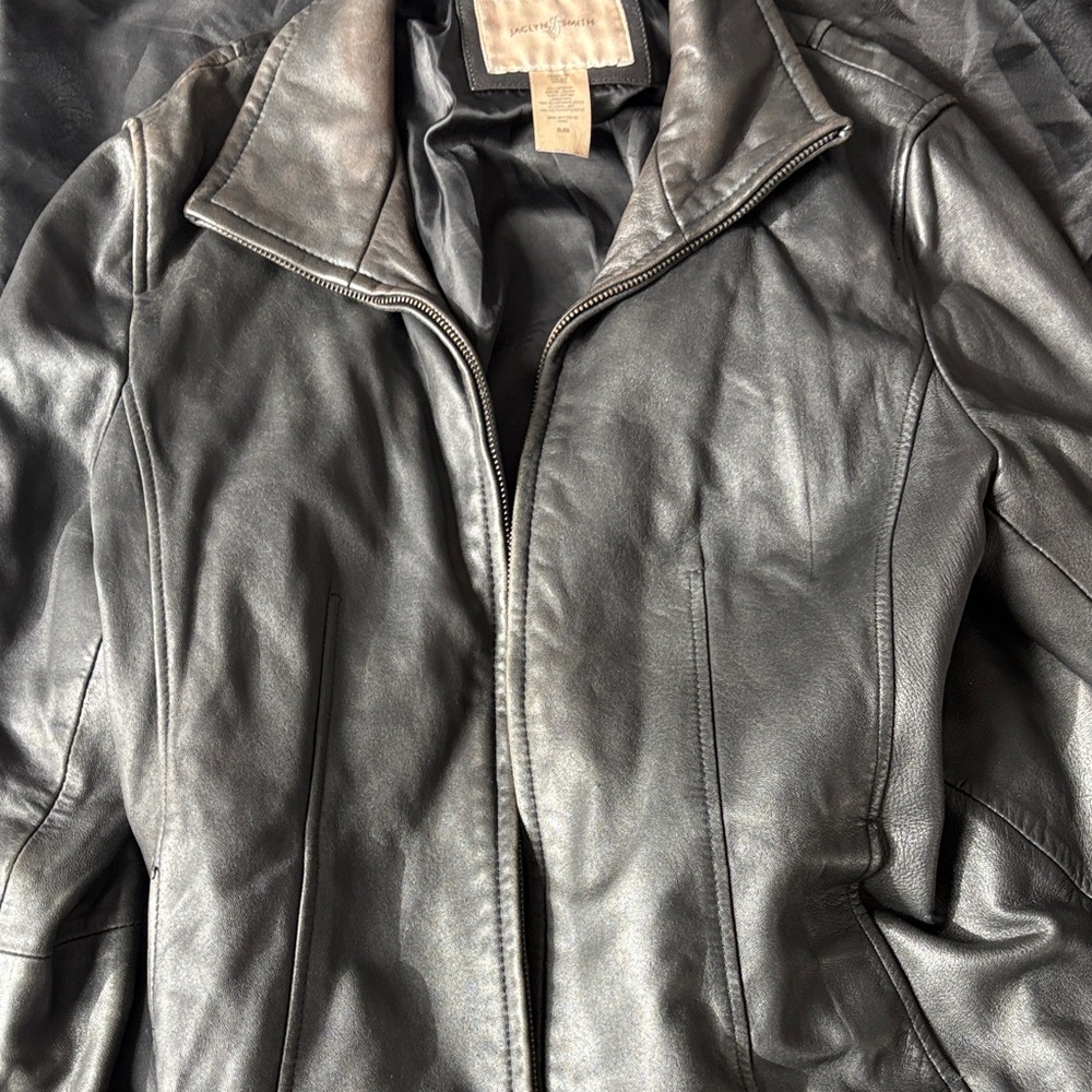 Used Leather Jacket Waist Length Jaclyn Smith